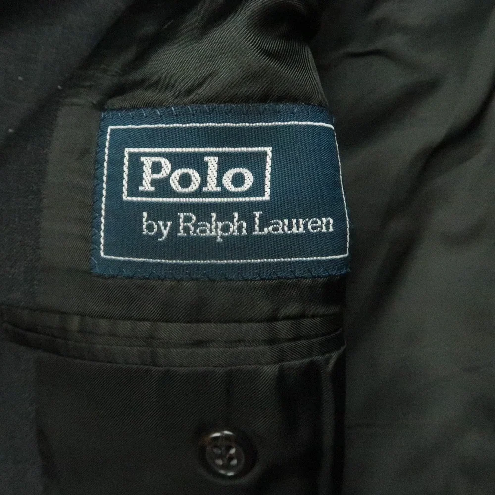 VINTAGE‎ Polo Ralph Lauren Blazer Men 44L Gray Wool Sport Coat Jacket Italy